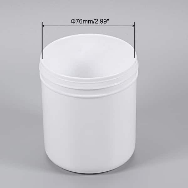 dimension image slide 2 of 2, Plastic Paint Pail 0.08-Gallon/300mL Containers with Sealing Lid Pure White 2Pcs