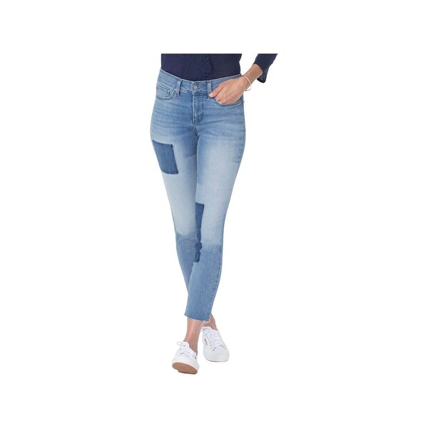 NYDJ Womens Alina Skinny Jeans Raw Hem High Rise