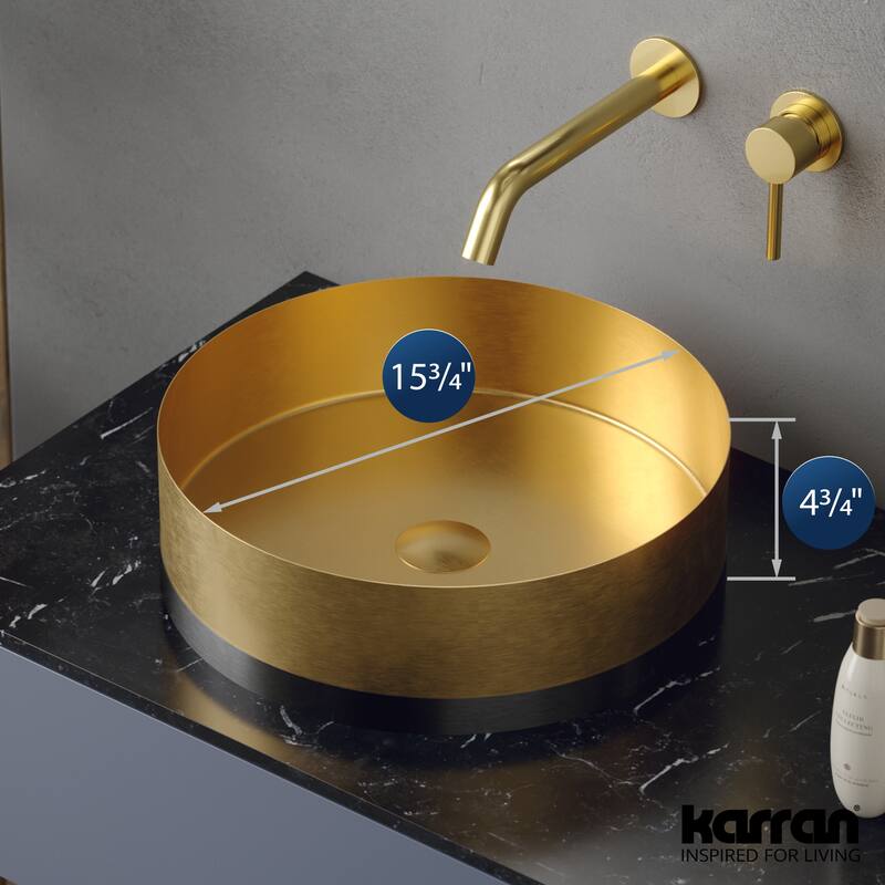 Karran USA CCV300 Cinox 15-3/4" Circular Stainless Steel Vessel