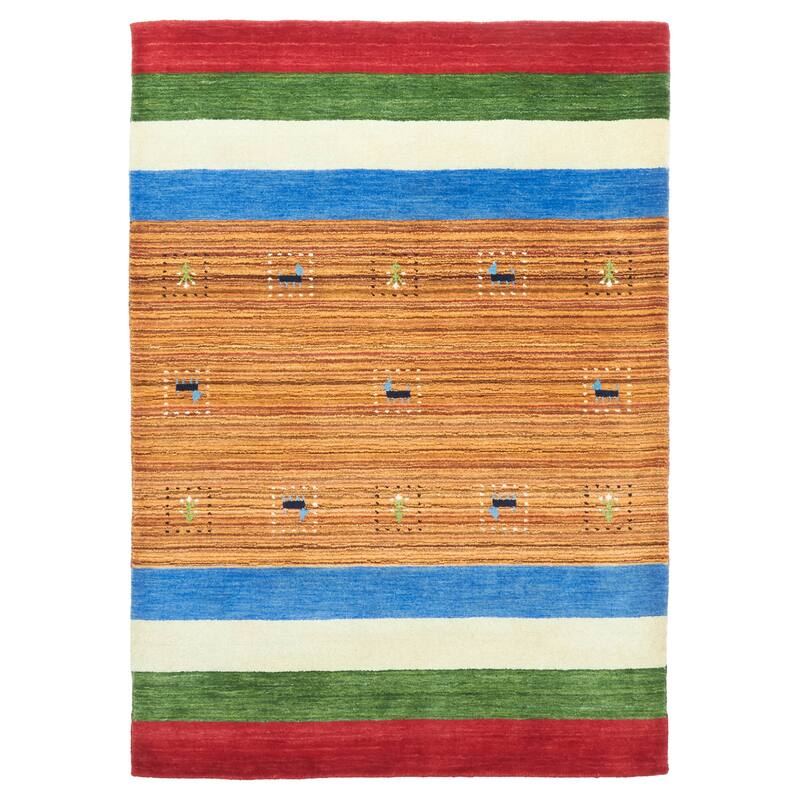 ECARPETGALLERY Hand Loomed Kashkuli Gabbeh Copper Wool Rug - 4'1 x 5'9