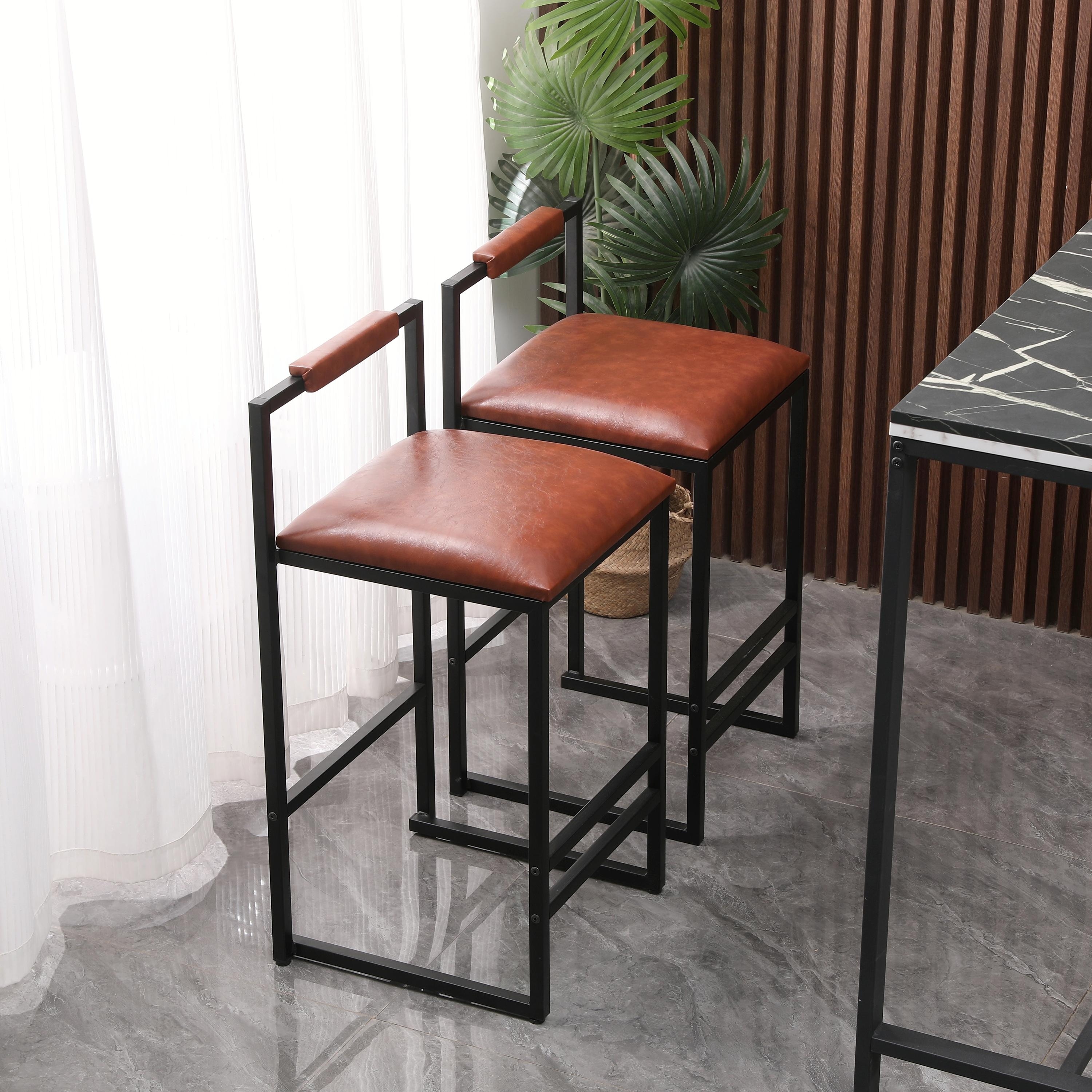Leather counter height discount chairs