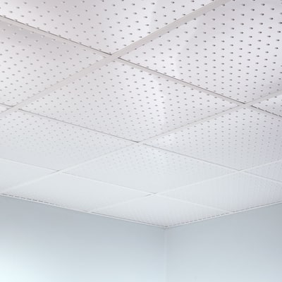 FASÄDE Minidome Decorative Vinyl 2ft x 2ft Lay in Ceiling Panel in Gloss White (5 Pack)