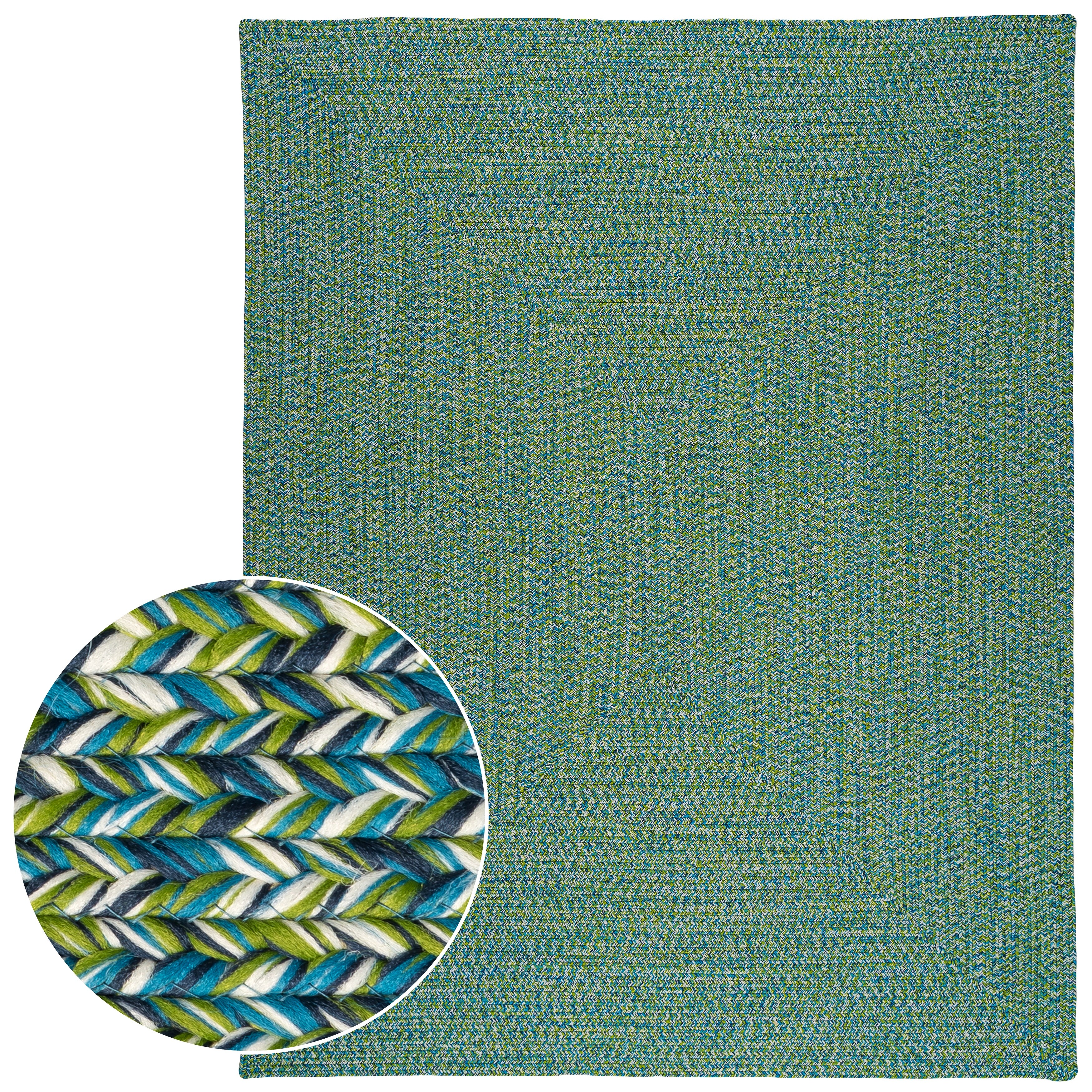 Indoor Outdoor Eco Friendly Braided Rug Blue Green White 5 X 8 Overstock 31604384