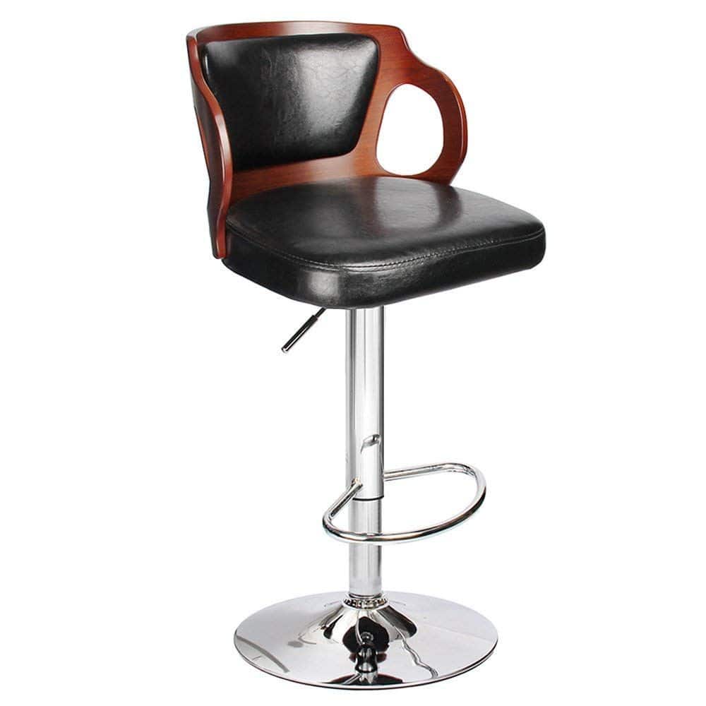 Homall Walnut Bentwood Bar Stools with PU Leather 1 Piece