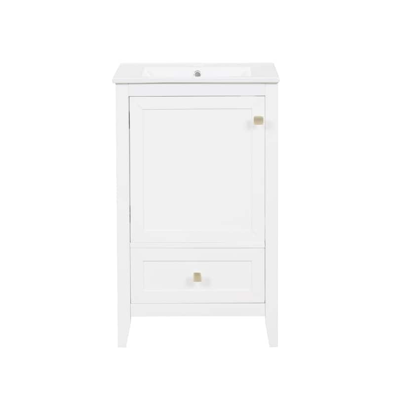 20" Bathroom Vanity with Sink, Bathroom Cabinet with Soft Closing Door, Storage Rack and A Drawer