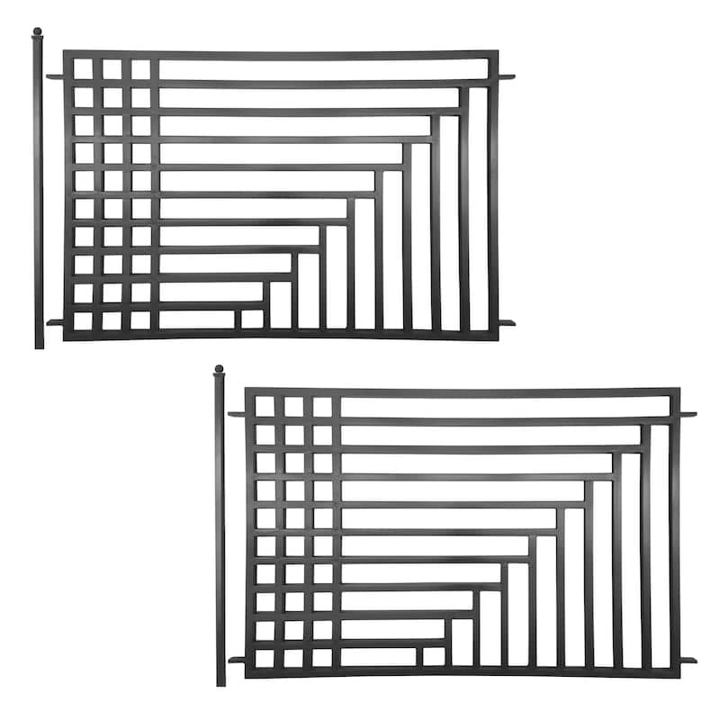 ALEKO Garden Yard Modern Kyiv Style Steel Fence Set of 2
