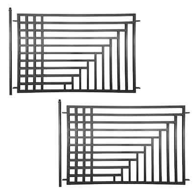 ALEKO Garden Yard Modern Kyiv Style Steel Fence Set of 2