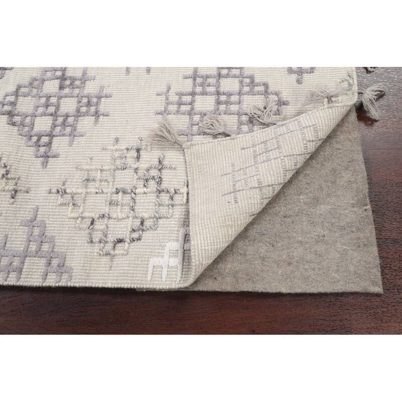 Contemporary Geometric Moroccan Oriental Wool Area Rug Handmade Carpet - 5'4" x 7'4"