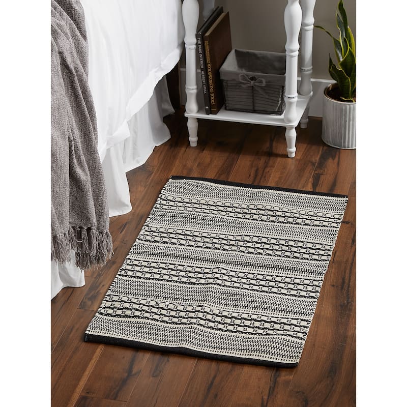 DII Stone Dobby Stripe Hand-Loomed Rug 2ft 6inx6 Ft - 36.0 In. L X 24.0 In. W X 0.2 In. H