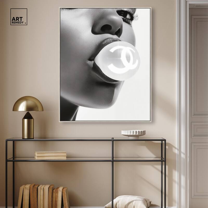Bubble Gum Pop Monochrome Canvas by Art Remedy