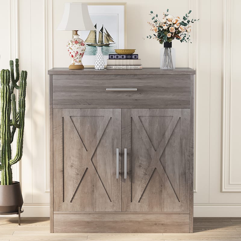 Multifunctional 2-Door Storage Cabinet with Drawer – Kitchen Pantry Organizer, TV Stand