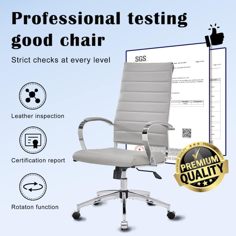 CAROCC Ribbed Computer Office Chair Adjustable Swivel High Back Desk Chair