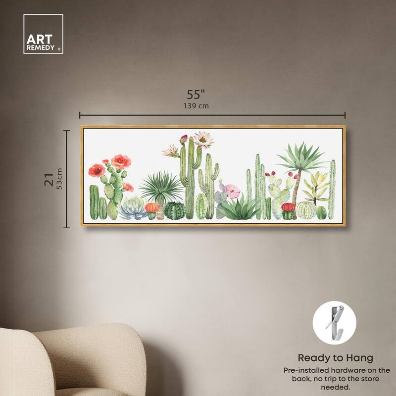 Cactus Over Doors II Panoramic Canvas by Art Remedy
