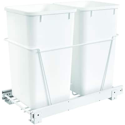 Rev-A-Shelf RV Series Bottom Mount Double Bin Trash Can with