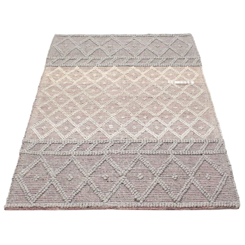 ECARPETGALLERY Braid weave Sienna Grey Wool Rug - 5'0 x 8'0
