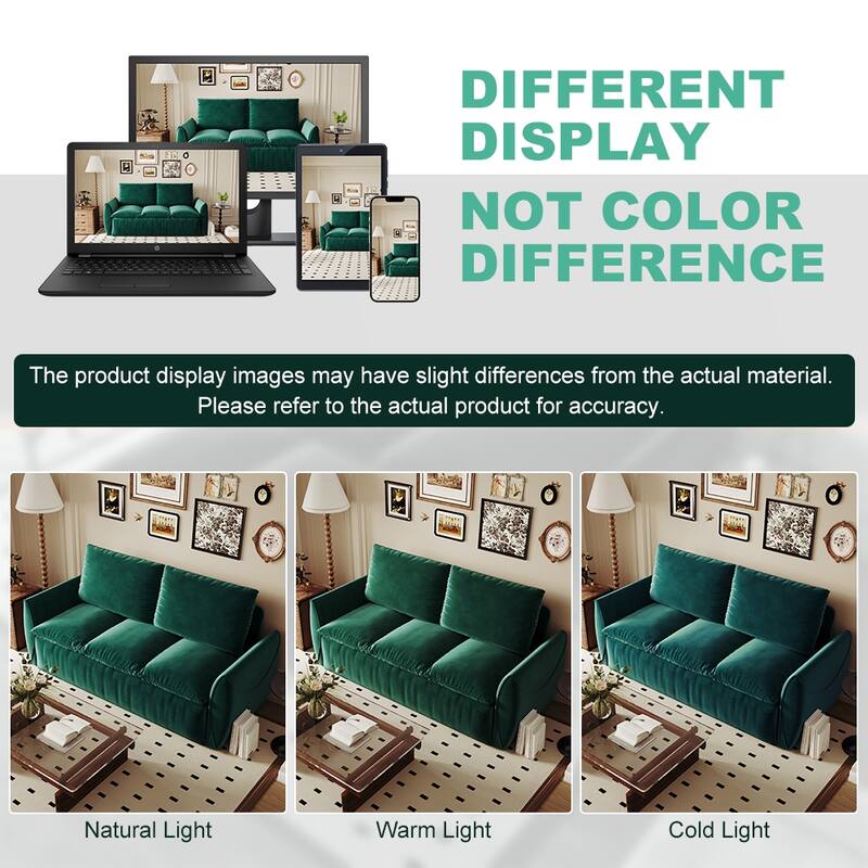 70.9" Pull Out Sofa Bed, 3-Seat Convertible Sleeper Sofa with 2-in-1 Pillow and Blanket Set, Velvet Loveseat Bed