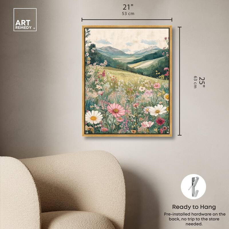 Floral Valley Vista Canvas by Art Remedy