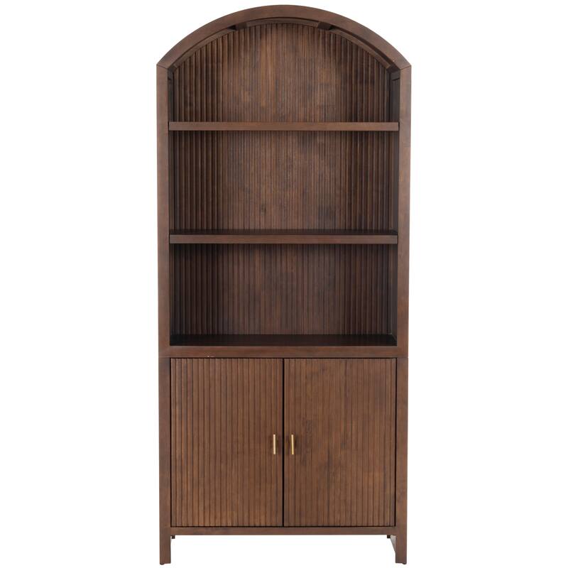 SAFAVIEH Couture Elladora Ribbed Front Wood Bookcase - 34"W x 15"D x 76"H