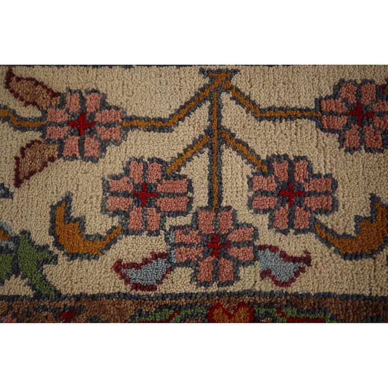 Hunting Animals Blue Ziegler Indian Area Rug Hand-Knotted Wool Carpet - 8'10"x 12'2"