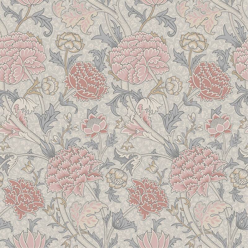 A-Street Prints Cray Pink Floral Trail Wallpaper