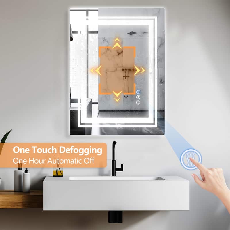 LED Bathroom Vanity Mirror 3 Colors Dimmable with Front and Backlit for Bedroom,Hotel