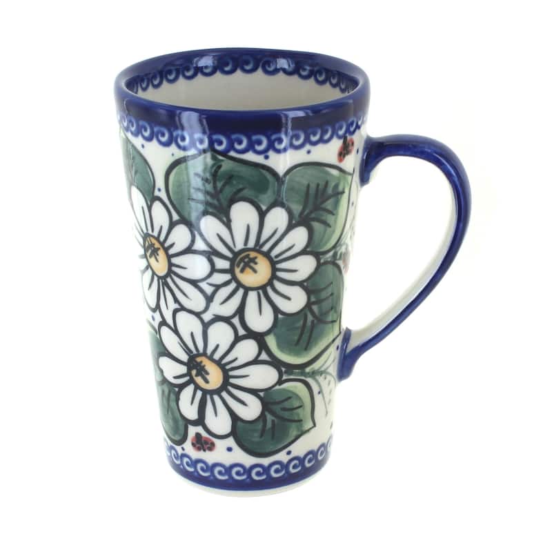 Blue Rose Polish Pottery 468 Vena Large Coffee Mug