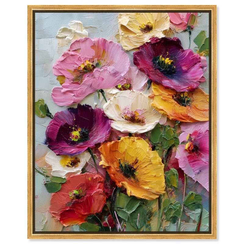 Floral Texture II Canvas by Art Remedy - Gold - 36" x 45"