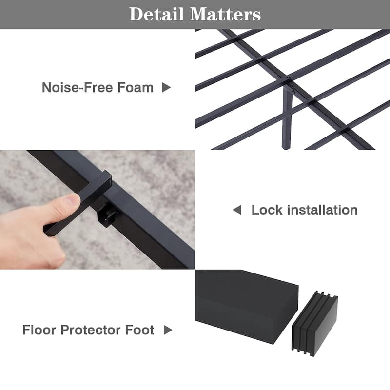 VECELO Upholstered Bed Frame with Tufted Headboard & Footboard Heavy Duty Steel Slats Platform No Box Spring Needed