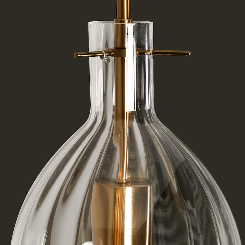 Coria Modern Glam Abstract Glass Kitchen Island Pendant Lights Long Bar Decor Corner Dining Room - D 6.7" x H 18"
