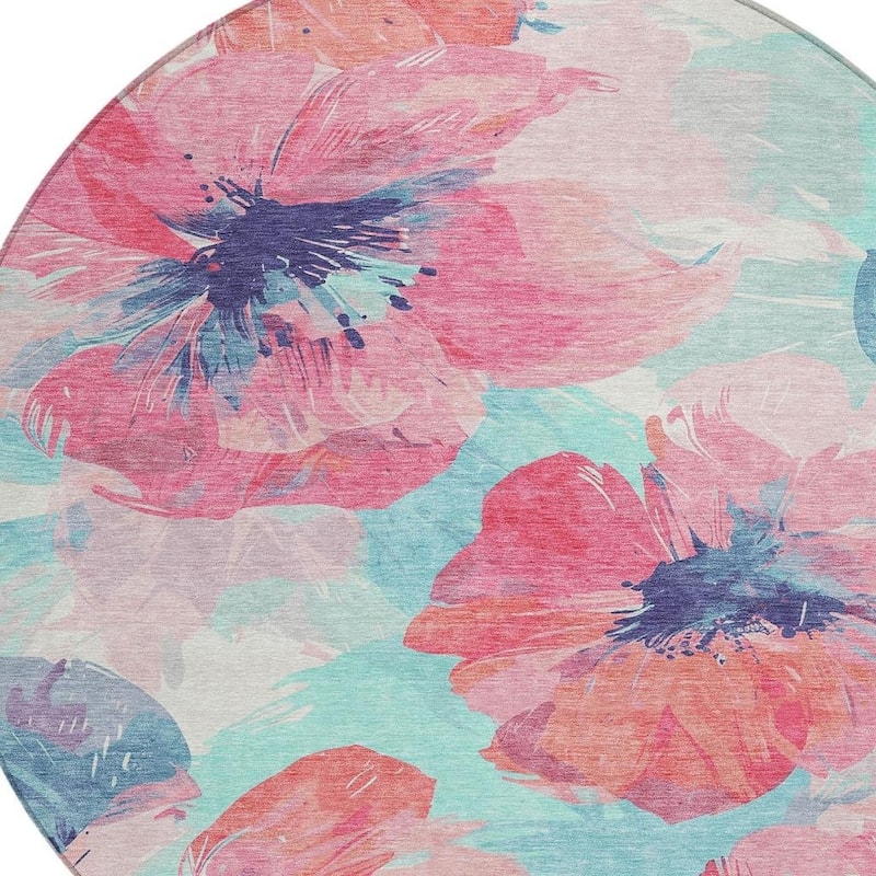 HomeRoots Floral Transitional Rectangle Outdoor Rug