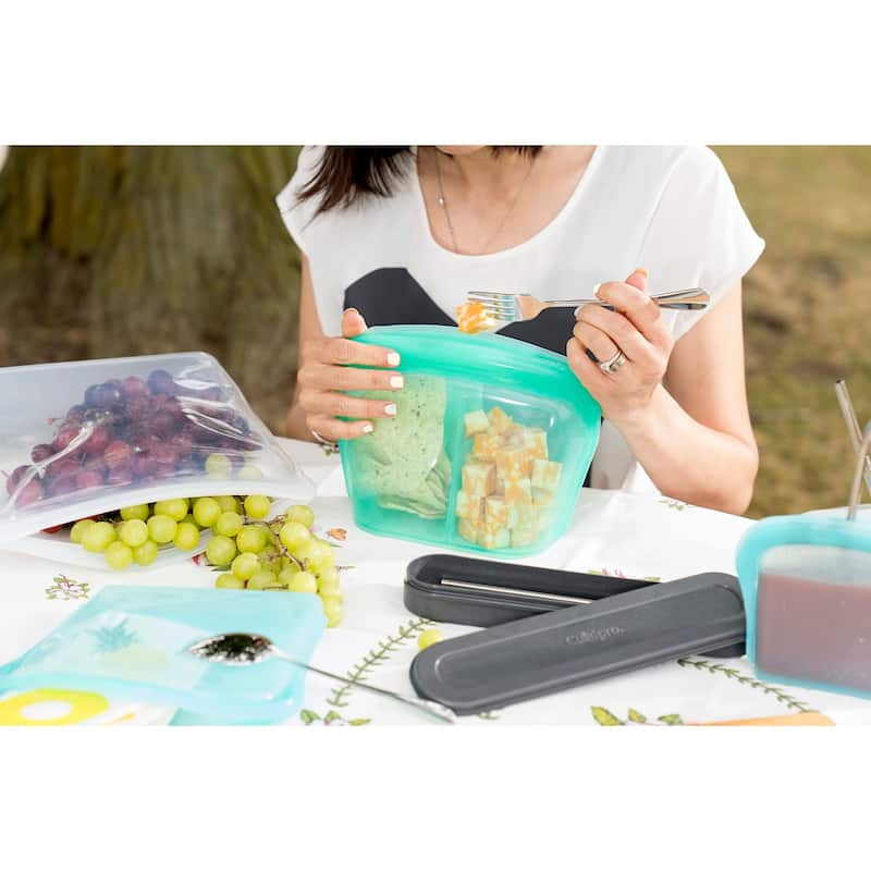 Cuisipro Silicone Stand Up Reusable Bag with Divider 44 oz