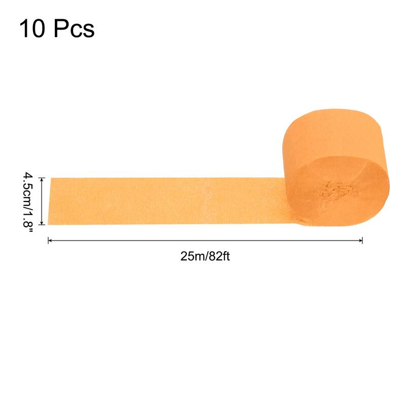 Crepe Paper Streamers 10 Rolls for Decoration - Light Orange - 1.8 in x 82 Ft/Roll