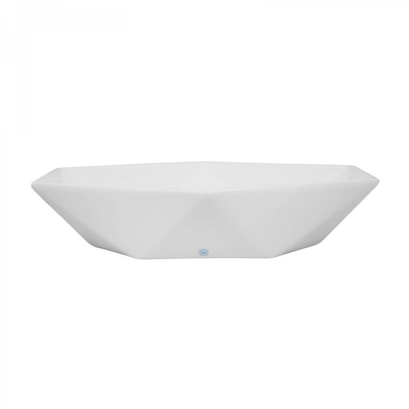 HEXY White Ceramic Hexagonal Countertop Vessel Sink - White