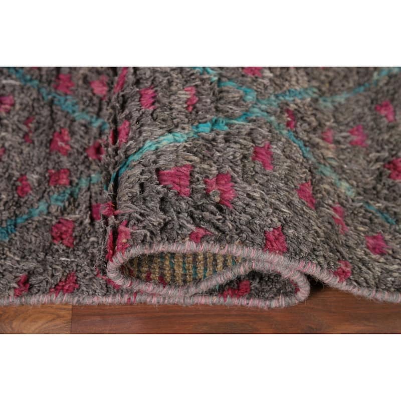 Trellis Plush Geometric Moroccan Oriental Rug Hand-Knotted Wool Carpet - 3'0" x 5'6"