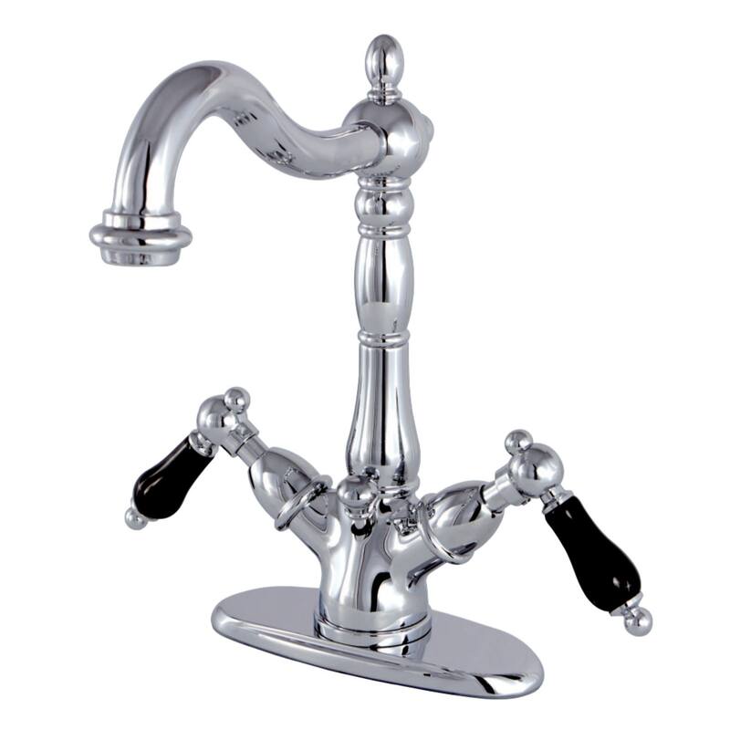 Kingston Brass Duchess 1.2 GPM Centerset Bathroom Faucet with Black - Polished Chrome
