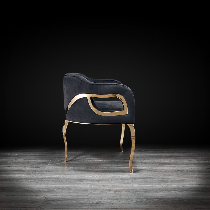 Caprice Titanium Gold Stainless Steel Dining Chair