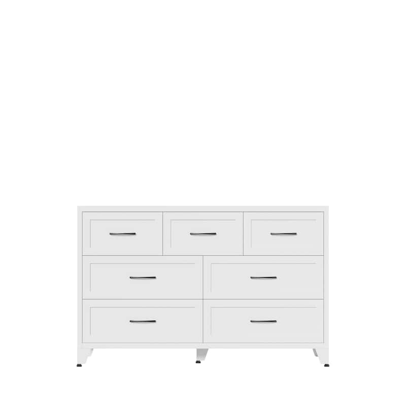 Bedroom Dresser Metal Storage Cabinet with Drawers, Space-Saving Chest of Drawers for Bedroom Living Room Entryway