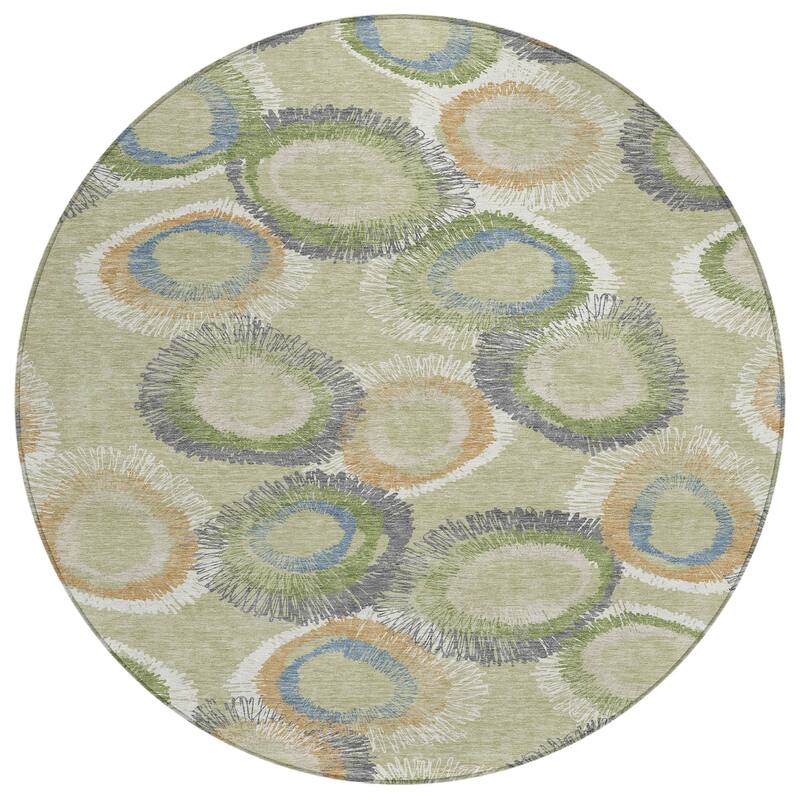 Machine Washable Indoor/ Outdoor Modern Spikey Chantille Rug