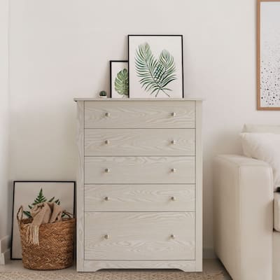 VEIKOUS 5-Drawer Chest of Drawers Bedroom Dresser with Large Drawer 39.3 in. H x 15.5 in. W x 29.9 in. L