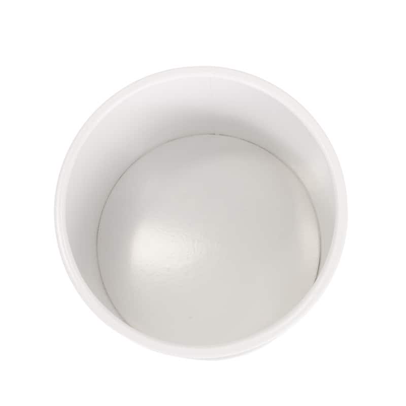 Raya White Indoor Metal Planter Pot With Loki Gold Metal Base Set - 12"H x 9.5"W x 9.5"D