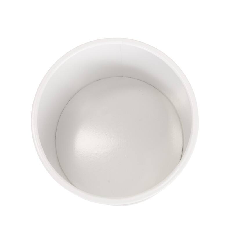 Raya White Mid-Century Modern Indoor Metal Pot Planter with 3-Leg Metal Base