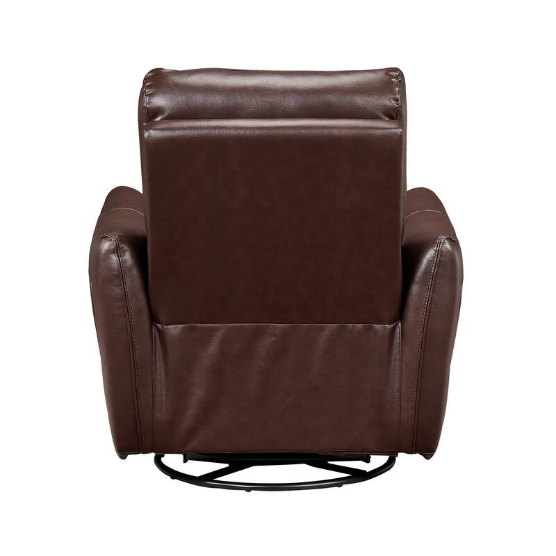 Esther 36" Leather Swivel Glider Recliner - Pull-Handle Motion