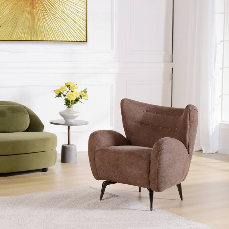 StyleCraft Oslo Accent Armchair - Cocoa Brown & Espresso