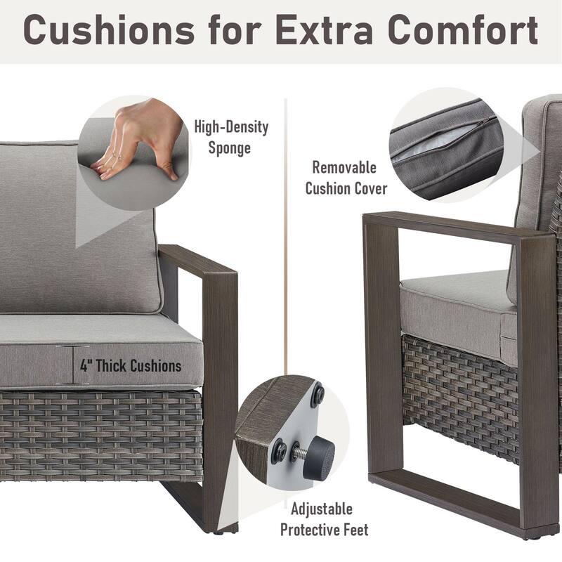 High Back Outdoor Furniture with Thick Cushion