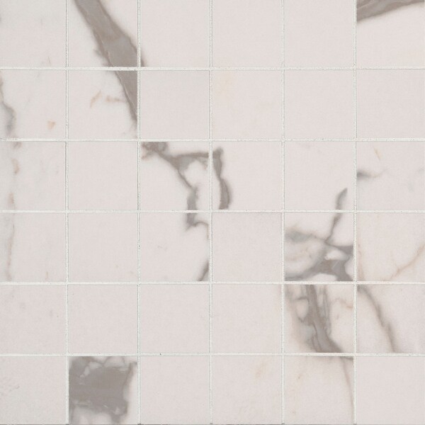 MSI NVEN2X2-C White Vena - 2" Square Mosaic Tile - Matte Ceramic Visual - Sold by Carton (8 SF/Carton)