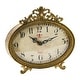 preview thumbnail 19 of 28, Decorative Pewter Mantel Clock Gold