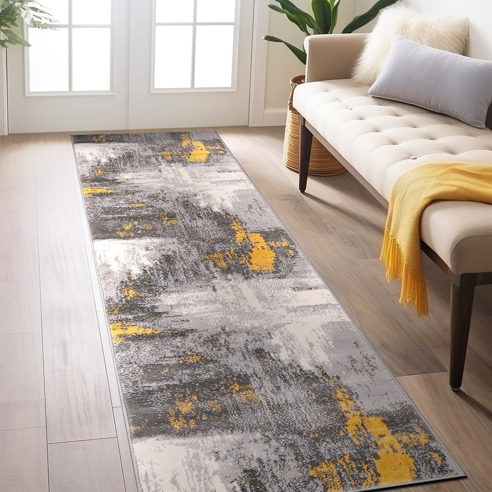 World Rug Gallery Bari Contemporary Abstract Art Area Rug