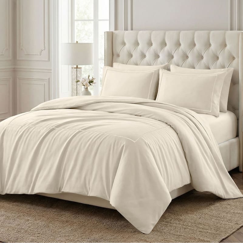 Superior Egyptian Cotton 650 TC Embroidered Duvet Cover Set