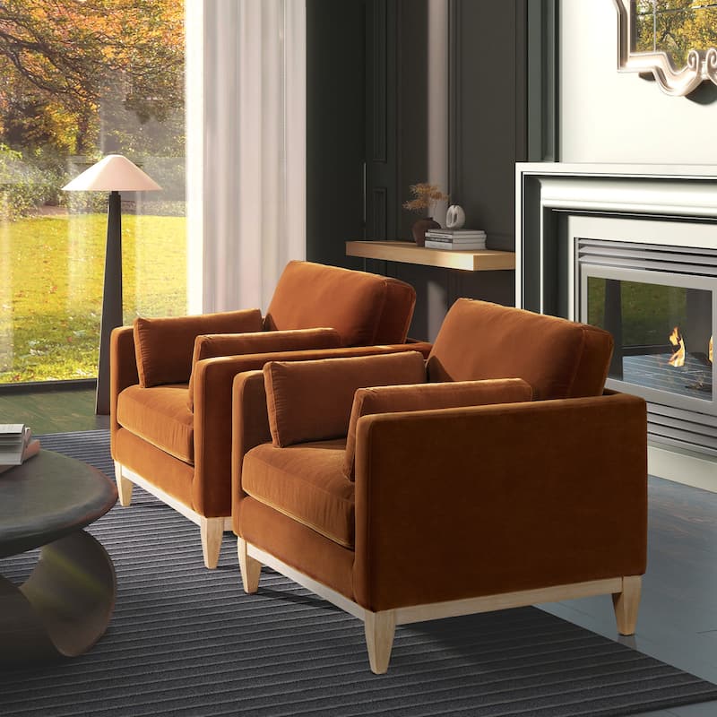 Knox 36" Modern Farmhouse Loose Pillow-Back Arm Chair