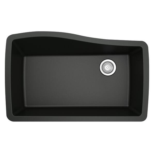 slide 43 of 57, Karran Undermount Quartz Single Bowl Kitchen Sink Black